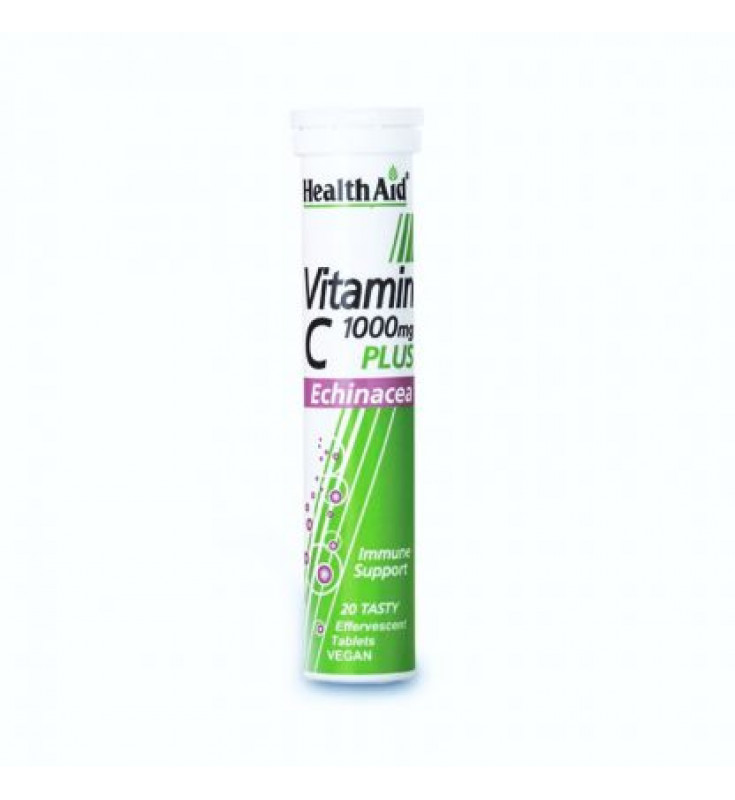 Health Aid Vitamin C 1000mg Plus Echinacea με Γεύση Λεμόνι 20 αναβράζοντα δισκία