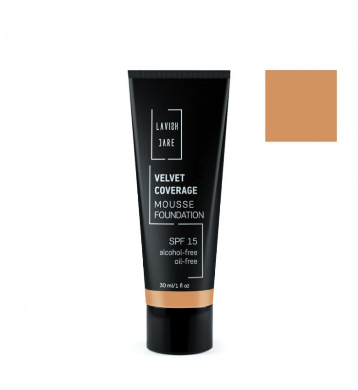 Lavish Care Velvet Coverage Mousse Foundation SPF15 Oil-Free – No6 Tan 30ml