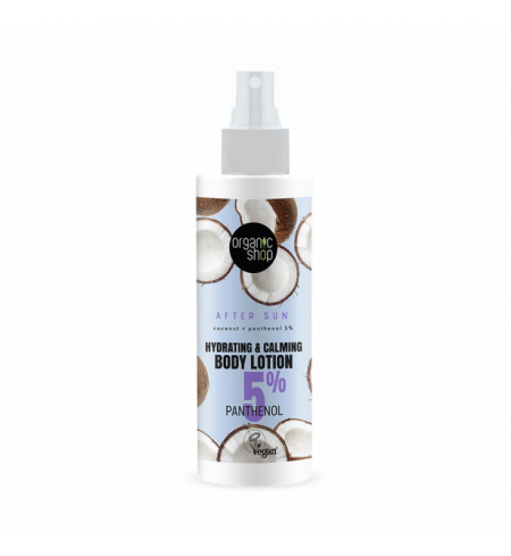Natura Siberica Organic Shop Coconut and Panthenol 5% Ενυδατική και Καταπραϋντική After Sun Λοσιόν Σώματος, 150 ml