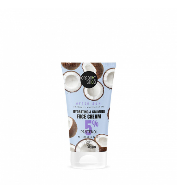 Natura Siberica Coconut and Panthenol 5% Ενυδατική και Καταπραϋντική Κρέμα Προσώπου για Μετά τον Ήλιο για Όλους τους Τύπους Δέρματος, 50 ml