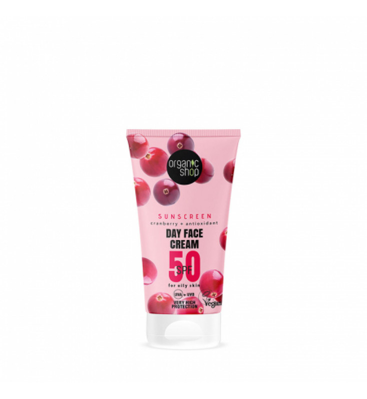 Natura Siberica Cranberry and Antioxidant Αντηλιακή Κρέμα Προσώπου με SPF50 για Λιπαρή Επιδερμίδα, 50 ml