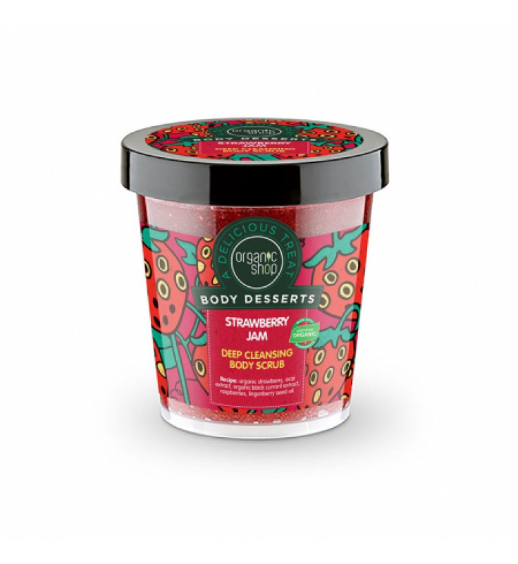 Natura Siberica Organic Shop Body Dessert Strawberry and Chocolate Moisturising Body Mousse, 450 ml