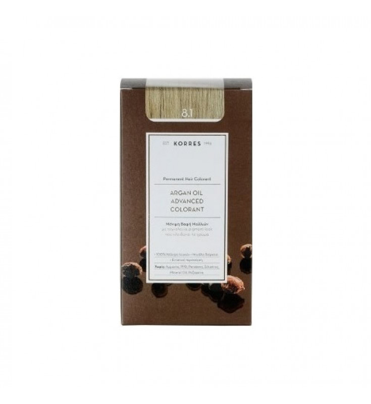 Korres Argan Oil Advanced Colorant 8.1 Ξανθό Ανοικτό Σαντρέ
