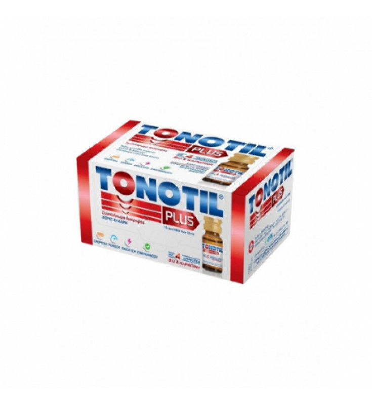 Tonotil Plus Αμπούλες με 4 Αμινοξέα Β12 και Καρνιτίνη, 15 x 10 ml